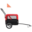 vidaXL Fabric and Steel Collapsible Pet Bike Trailer in Red and Black