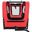 vidaXL Fabric and Steel Collapsible Pet Bike Trailer in Red and Black
