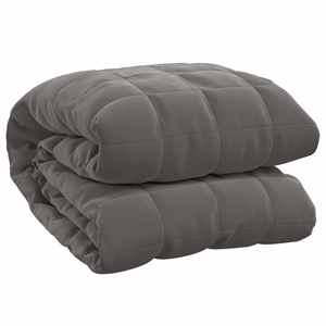 vidaXL 86.6 in x 92.5&quot Weighted Blanket in Grey Polyester