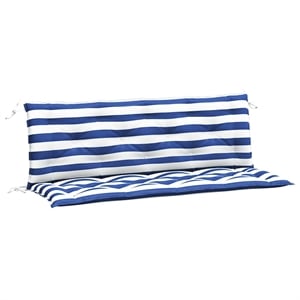 vidaXL Garden Bench Cushion Blue and Stripe in White (Set of 2)