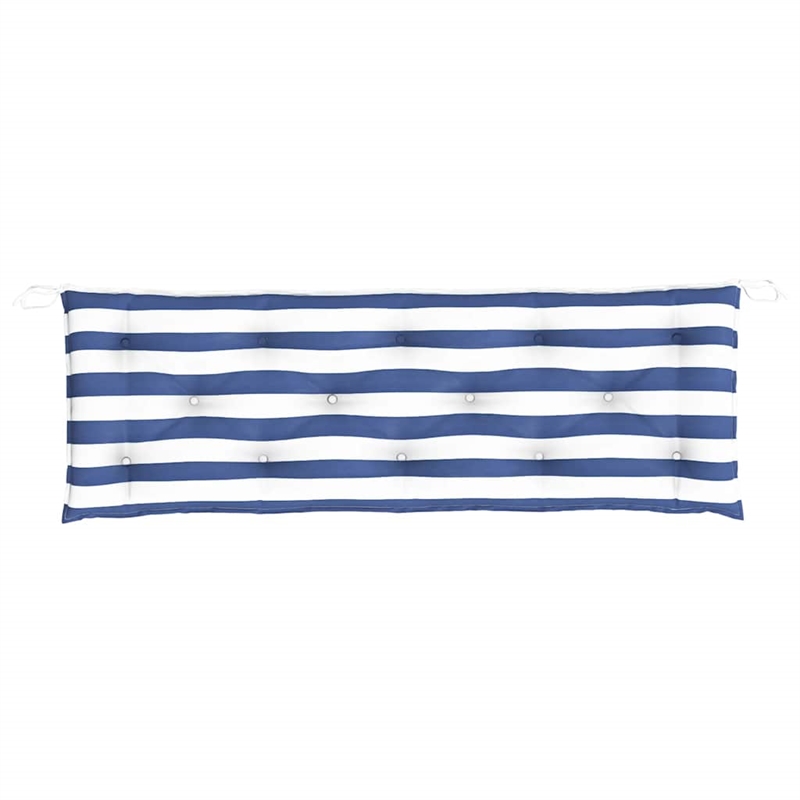 vidaXL Garden Bench Cushion Blue and Stripe in White (Set of 2)