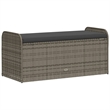 vidaXL PE Rattan Storage Bench in Gray
