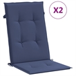 vidaXL Highback Chair Cushion in Navy Blue (Set of 2)