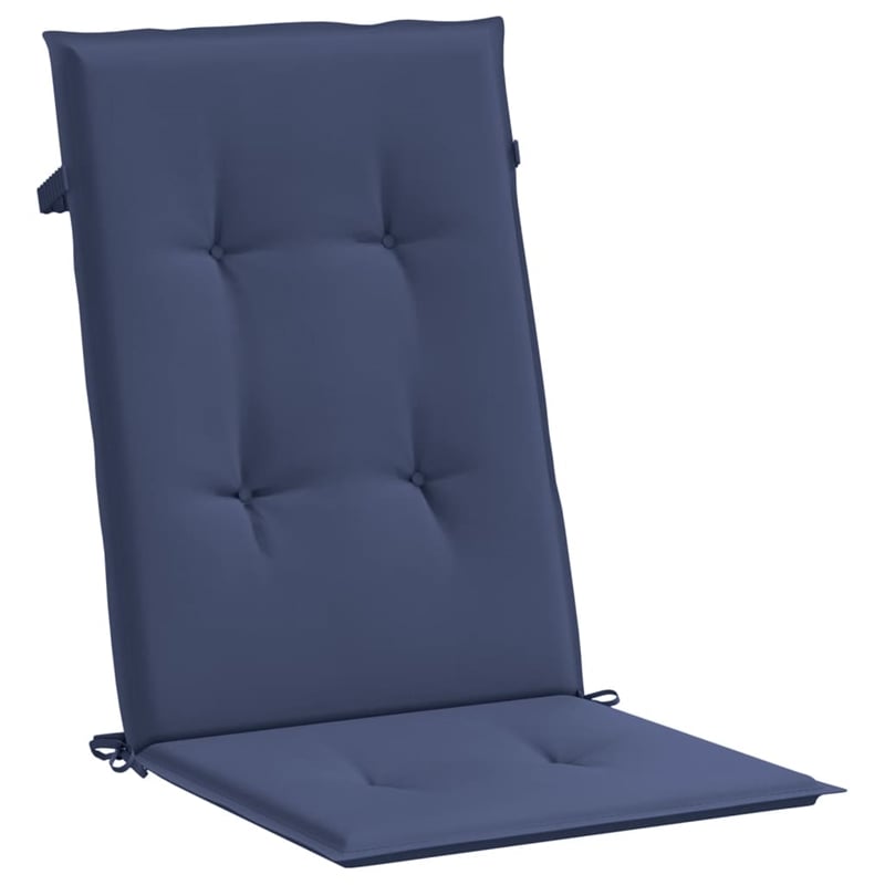 vidaXL Highback Chair Cushion in Navy Blue (Set of 2)