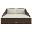 vidaXL PE Rattan Daybed in Brown/Cream White