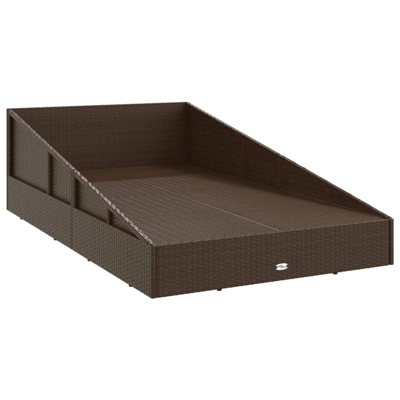 vidaXL PE Rattan Daybed in Brown/Cream White