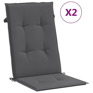 vidaXL Highback Chair Cushion in Anthracite (Set of 2)