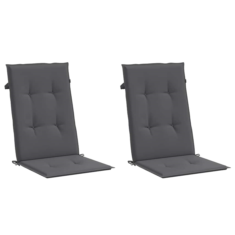 vidaXL Highback Chair Cushion in Anthracite (Set of 2)