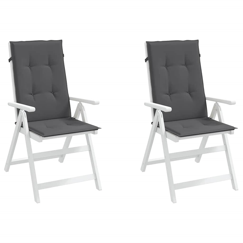 vidaXL Highback Chair Cushion in Anthracite (Set of 2)