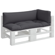 vidaXL Large Pallet Cushion in Gray (Set of 3)