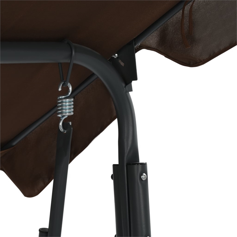 vidaXL Powder-Coated Steel Frame Garden Swing Seat in Coffee/Brown