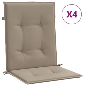 vidaXL Lowback Chair Cushion in Taupe (Set of 4)