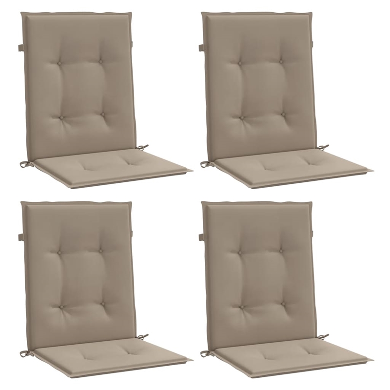 vidaXL Lowback Chair Cushion in Taupe (Set of 4)