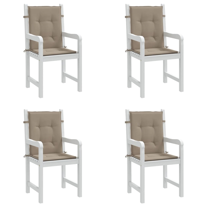 vidaXL Lowback Chair Cushion in Taupe (Set of 4)