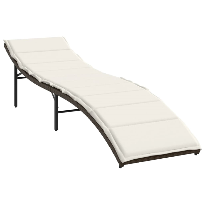 vidaXL Standard PE Rattan Sun Lounger in Brown