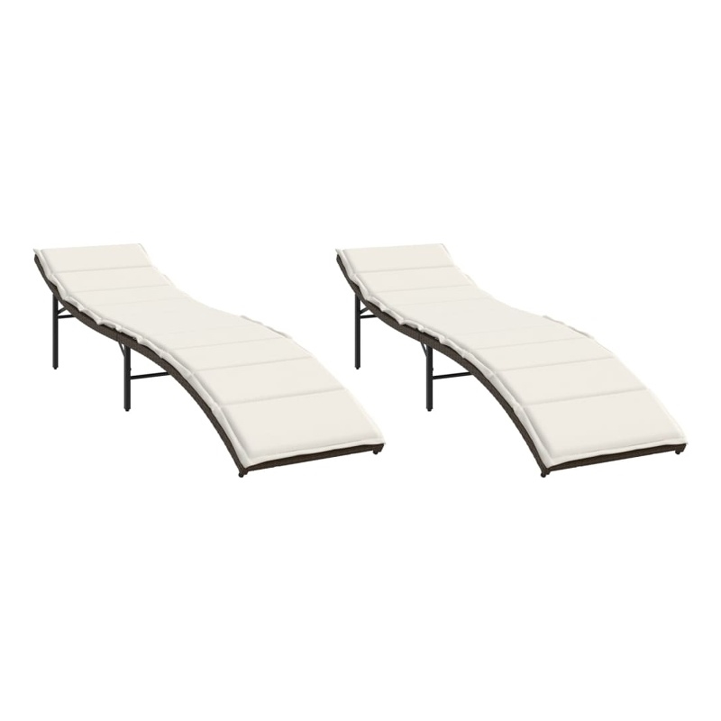 vidaXL Standard PE Rattan Sun Lounger in Brown