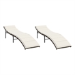 vidaXL Standard PE Rattan Sun Lounger in Brown