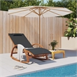 vidaXL Textilene and Solid Poplar Wood Standard Rocking Chair in Gray