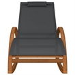 vidaXL Textilene and Solid Poplar Wood Standard Rocking Chair in Gray