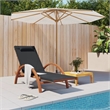 vidaXL Textilene and Solid Poplar Wood Standard Sun Lounger in Gray