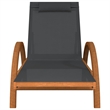 vidaXL Textilene and Solid Poplar Wood Standard Sun Lounger in Gray