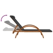 vidaXL Textilene and Solid Poplar Wood Standard Sun Lounger in Gray