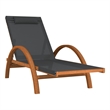 vidaXL Textilene and Solid Poplar Wood Standard Sun Lounger in Gray