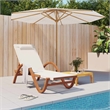 vidaXL Patio Adjustable Armrests Rectangular Sun Lounger in White