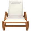 vidaXL Patio Adjustable Armrests Rectangular Sun Lounger in White