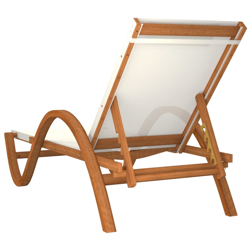 vidaXL Patio Adjustable Armrests Rectangular Sun Lounger in White