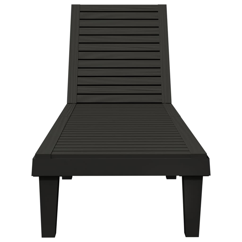 vidaXL Polypropylene Standard Sun Lounger with Adjustable Armrests in Black