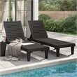 vidaXL Polypropylene Medium Sun Lounger in Black (Set of 2)