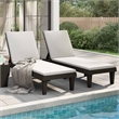 vidaXL Polypropylene Medium Sun Lounger in Black (Set of 2)