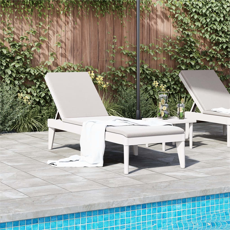 vidaXL Polypropylene Medium Multi-Position Backrest Sun Lounger in White