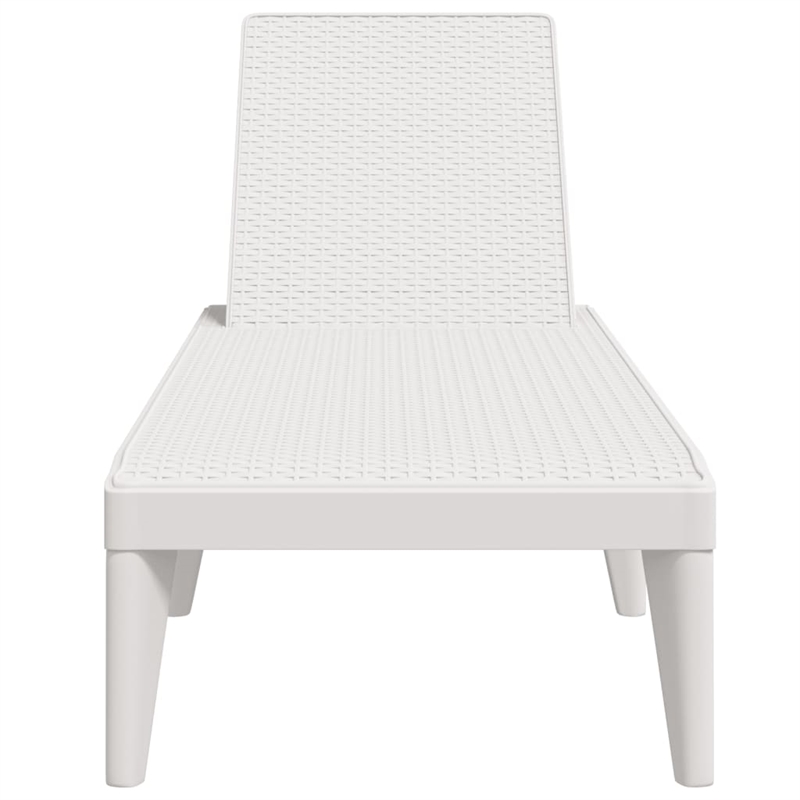 vidaXL Polypropylene Medium Multi-Position Backrest Sun Lounger in White