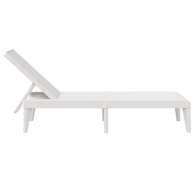vidaXL Polypropylene Medium Multi-Position Backrest Sun Lounger in White