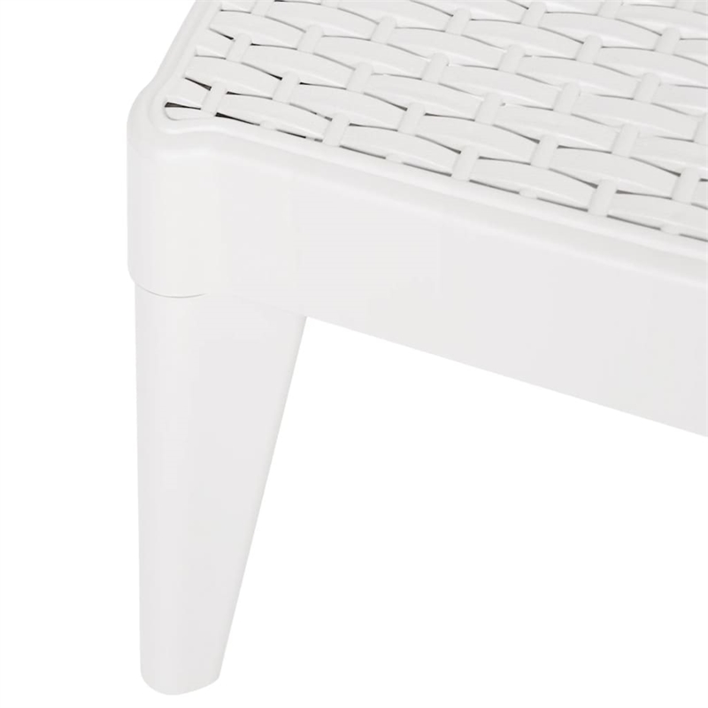vidaXL Polypropylene Medium Multi-Position Backrest Sun Lounger in White