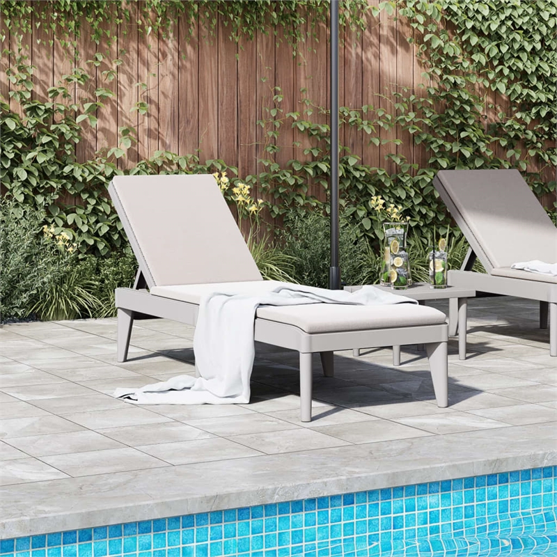 vidaXL Polypropylene Standard Foldable Sun Lounger in Gray