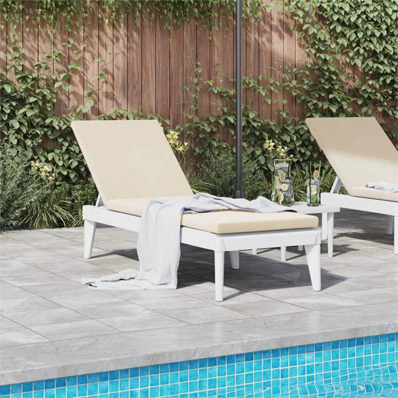 vidaXL Polypropylene Standard Sun Lounger with Adjustable Armrests in White