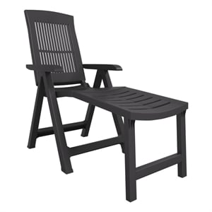 vidaXL Plastic Standard Foldable Sun Lounger in Anthracite