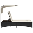 vidaXL Patio PE Rattan Double Sun Lounger in Black