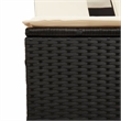 vidaXL Patio PE Rattan Double Sun Lounger in Black