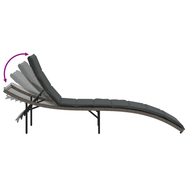 vidaXL Sun Lounger in Gray