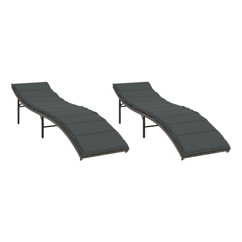 vidaXL Sun Lounger in Gray