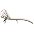 vidaXL Extra Long PE Rattan Outdoor Adjustable Sun Lounger in Beige