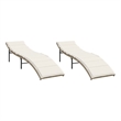 vidaXL Extra Long PE Rattan Outdoor Adjustable Sun Lounger in Beige