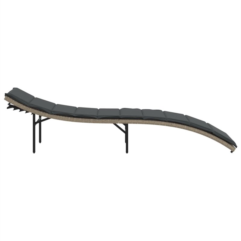 vidaXL Extra Long PE Rattan Sun Lounger in Light Gray