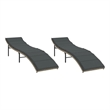 vidaXL Extra Long PE Rattan Sun Lounger in Light Gray