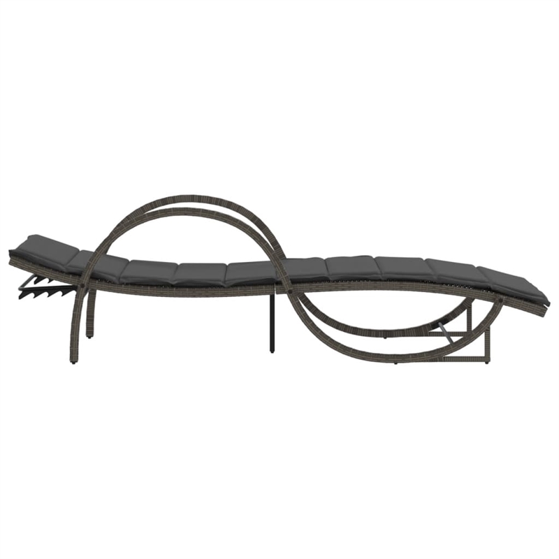 vidaXL PE Rattan  Sun Lounger in Gray