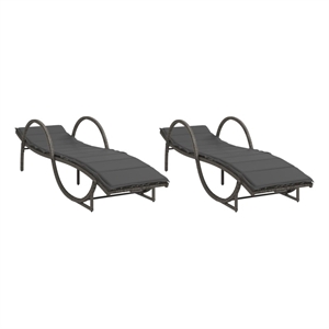vidaXL PE Rattan  Sun Lounger in Gray